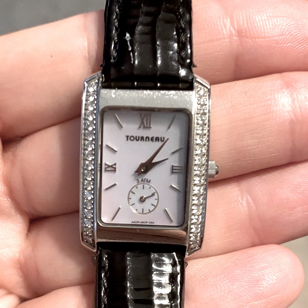 Tourneau 💎Diamond Bezel, Stainless Steel Timepiece